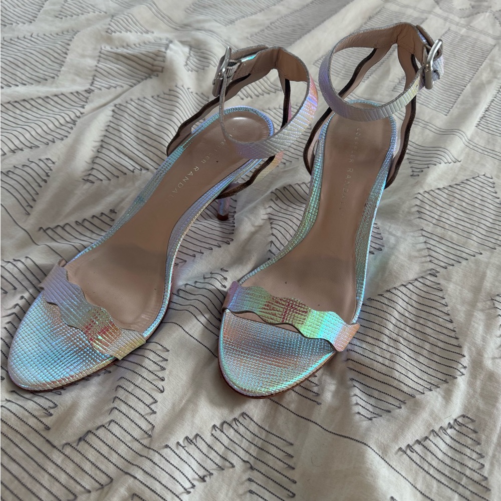 Iridescent Ankle-Strap Sandals - Women